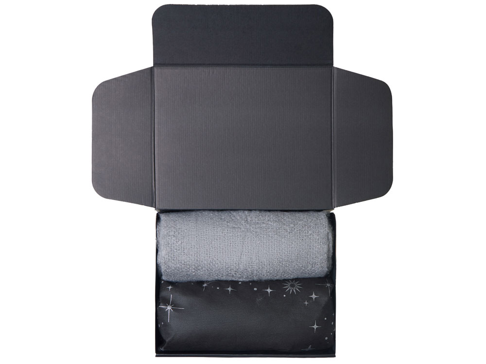 Подарочный набор с пледом, увлажнителем и попкорном, серый — изображение 3