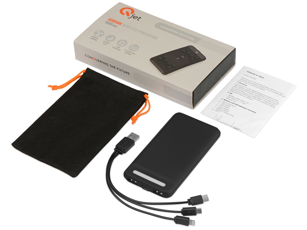 Портативное беспроводное зарядное устройство Airbank, 10000 mAh, черный — изображение 10