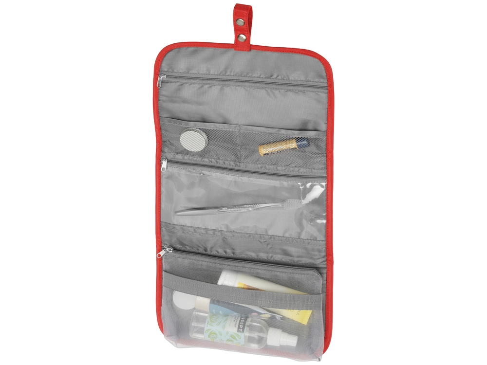 Несессер для путешествий со съемной косметичкой Flat, красный — изображение 2