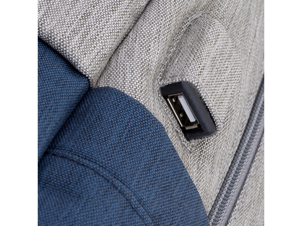 RIVACASE 7567 grey/dark blue рюкзак для ноутбука 17.3 / 6 — изображение 14