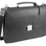 Портфель BUGATTI Romano 15'', чёрный, натуральная воловья кожа, 39х8х30 см