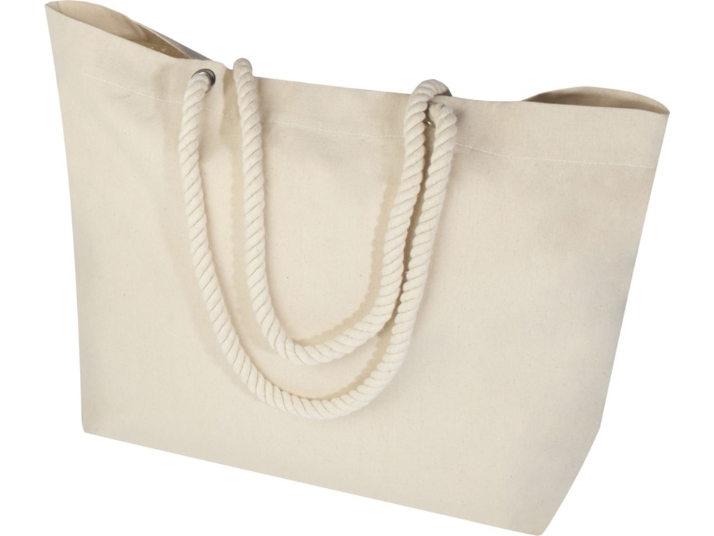 Florida пляжная эко-сумка из переработанного материала, сертифицированного по стандарту GRS, плотностью 270 г/м² 18L - Натуральный / Натуральный — изображение 4