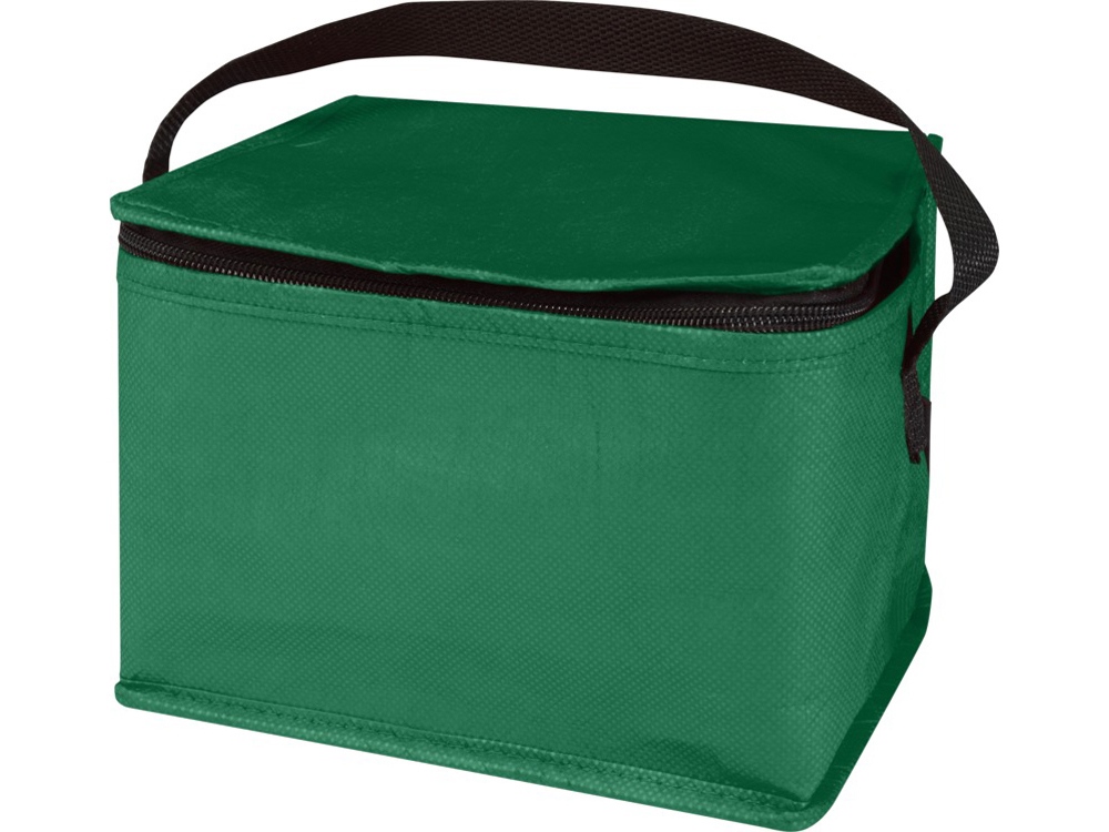 Spectrum нетканая сумка-холодильник, 4 л, на 6 банок, из переработанных материалов, зеленый — изображение 4