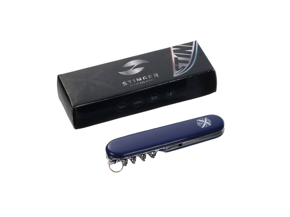 Нож перочинный Stinger, 90 мм, 4 функции, материал рукояти: АБС-пластик (синий) — изображение 9