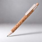 Ручка из пробки и переработанной пшеницы шариковая Mira, пробка/бежевый