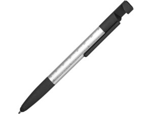 Ручка-стилус металлическая шариковая многофункциональная (6 функций) Multy, серебристый