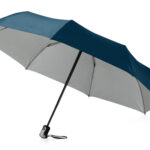 Зонт Alex трехсекционный автоматический 21,5, темно-синий/серебристый