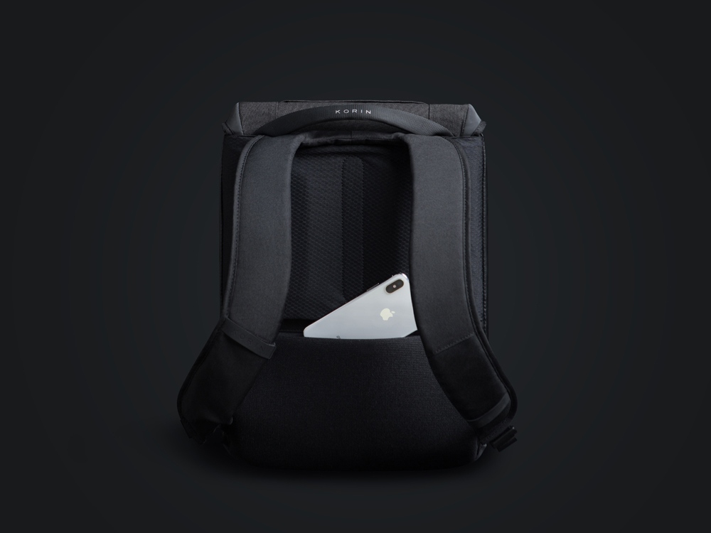 Водостойкий антикражный рюкзак Clickpack для ноутбука 15.6, черный — изображение 12