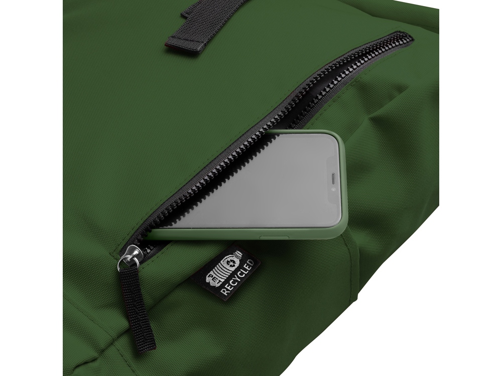 Рюкзак из RPET полиэстера DRONTE, темно-зеленый — изображение 3