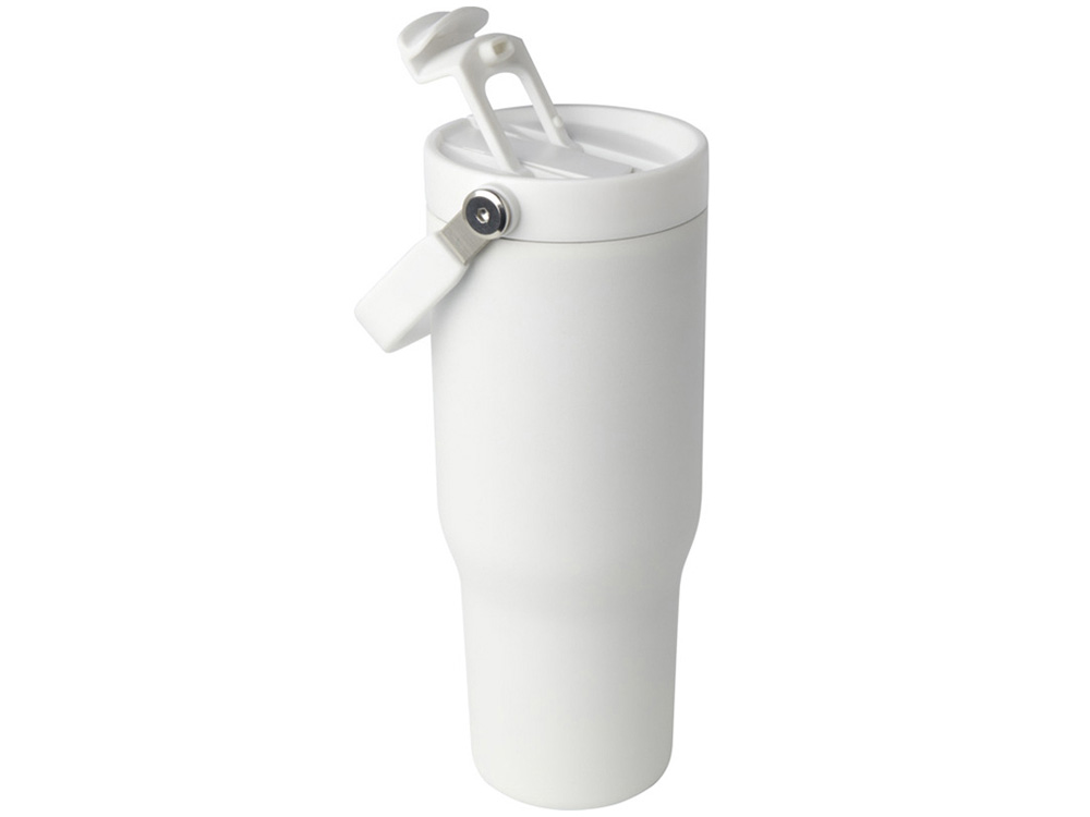 Термостакан Bronx объемом 900 мл из меди и переработанной нержавеющей стали, сертифицированной по стандарту RCS, с вакуумной изоляцией и крышкой с двойной функцией - Белый — изображение 5