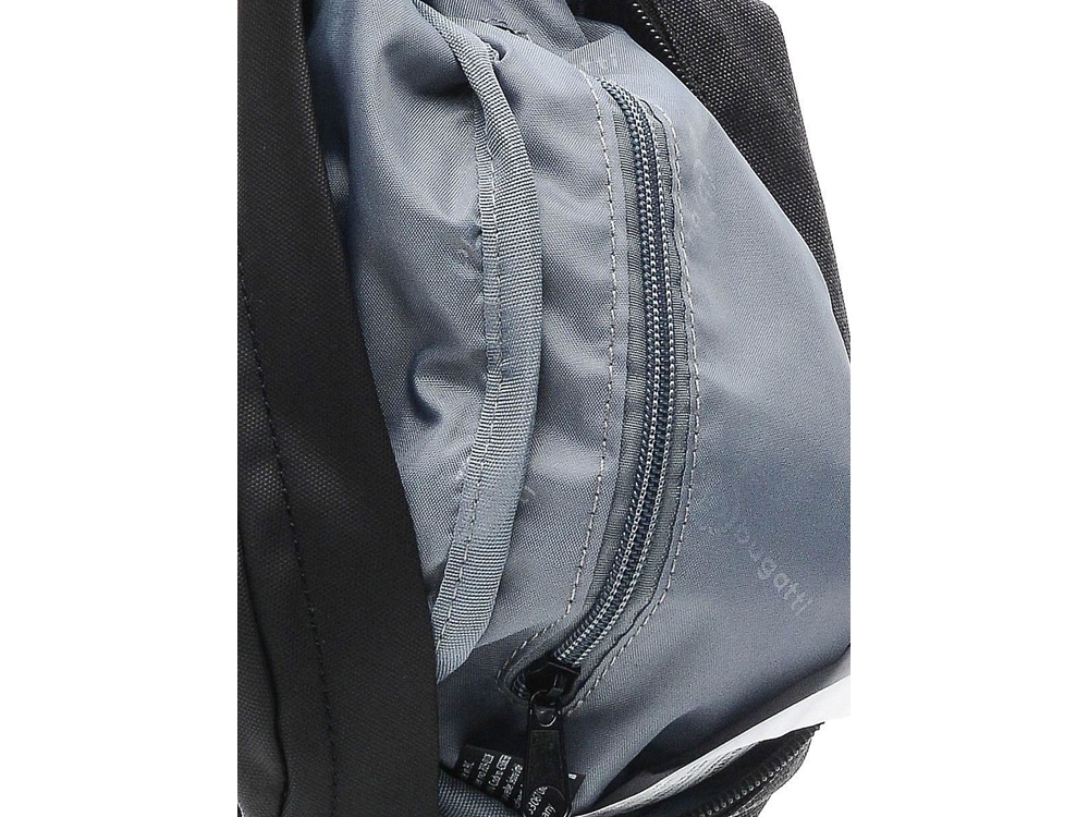 Сумка на пояс BUGATTI Universum, графитовая, полиэстер меланж/тарпаулин, 27х5х15 см, 1 л — изображение 6