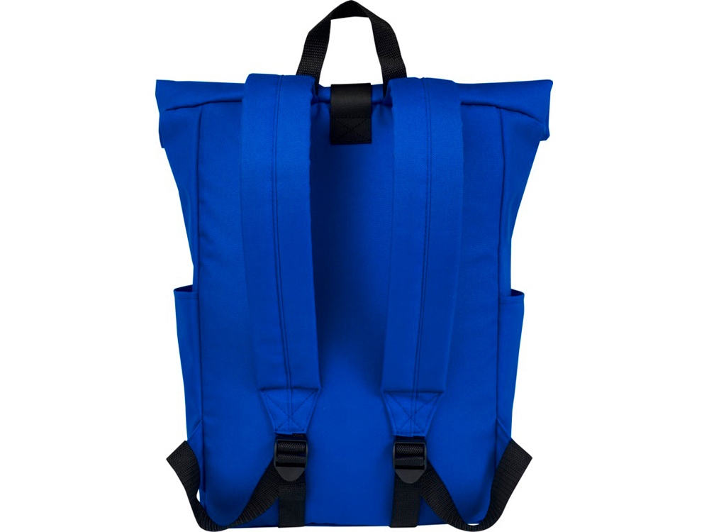 Рюкзак Byron 15,6 объемом 18 л со скручиваемым верхом, изготовленный из переработанного ПЭТ по стандарту GRS, синий — изображение 3