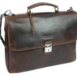 Портфель BUGATTI Romano 15'', коричневый, натуральная воловья кожа, 39х8х30 см