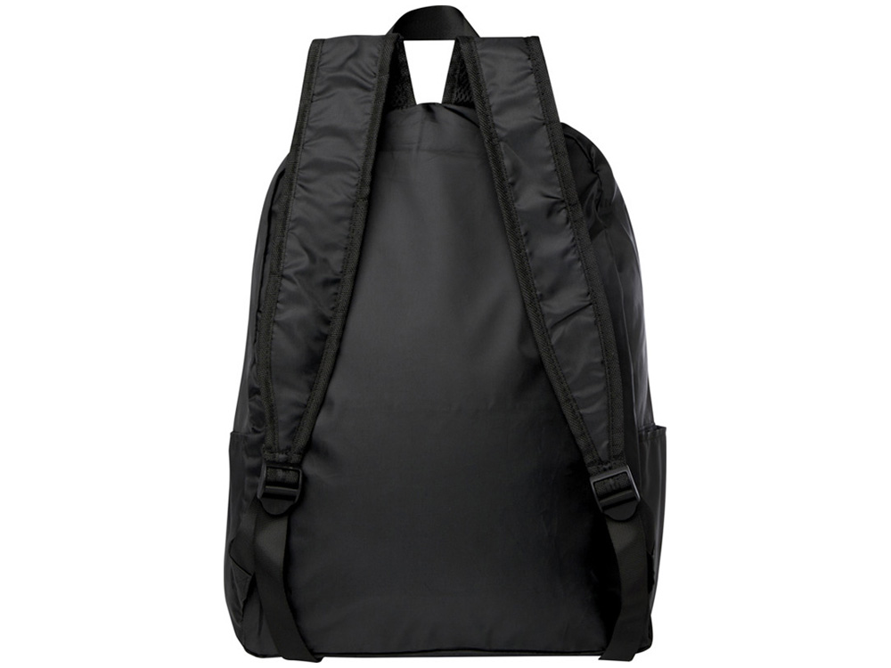 Складной рюкзак EcoFold объемом 15 л из переработанного ПЭТ-пластика - сплошной черный — изображение 3