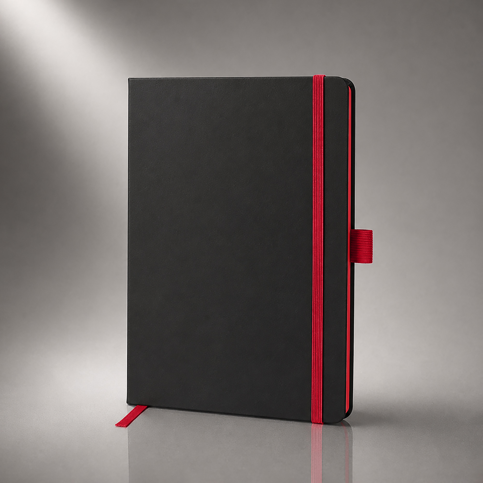 Блокнот ColorNote Black, твердая обложка A5, 80 листов, черный с красным (Р)