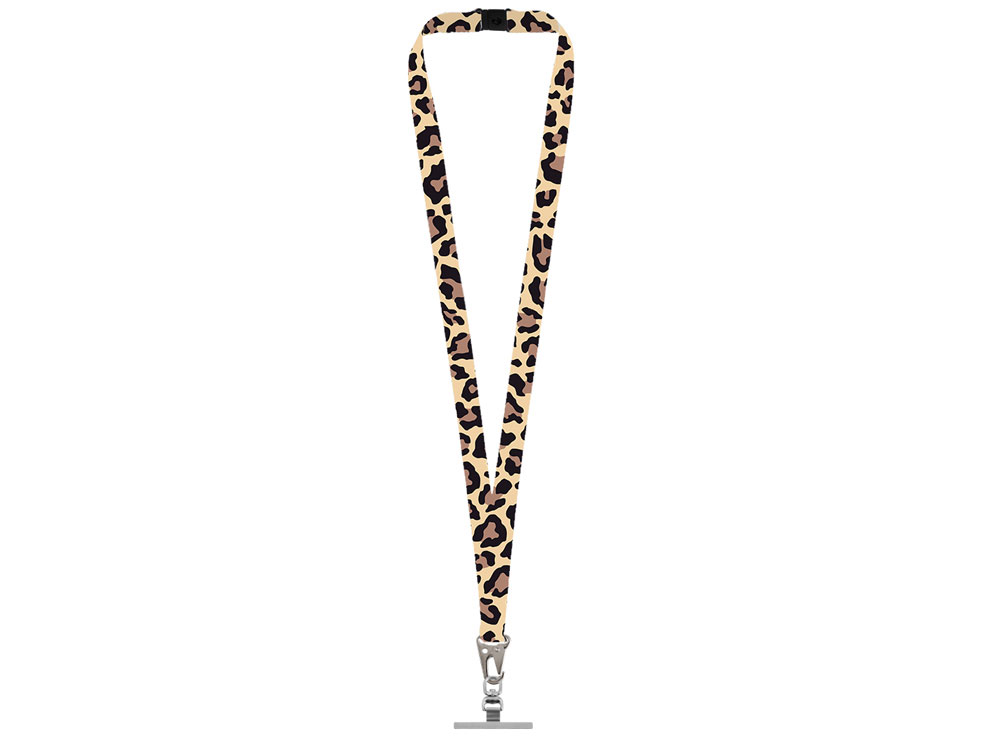 Ланъярд 2,5 см под сублимацию с большим карабином, замком обрыва и металлическим держателем для телефона — изображение 3