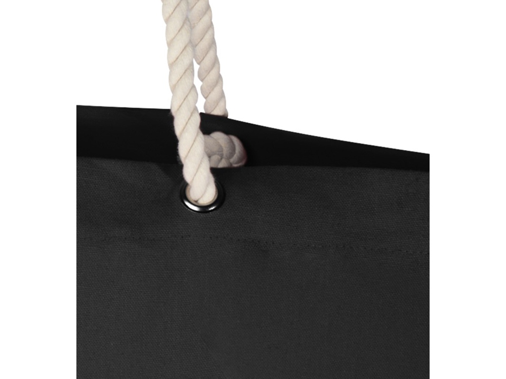 Florida пляжная эко-сумка из переработанного материала, сертифицированного по стандарту GRS, плотностью 270 г/м² 18L - сплошной черный / сплошной черный — изображение 6