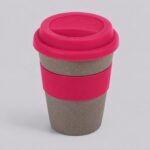 Стакан с силиконовой крышкой Cafe, розовый