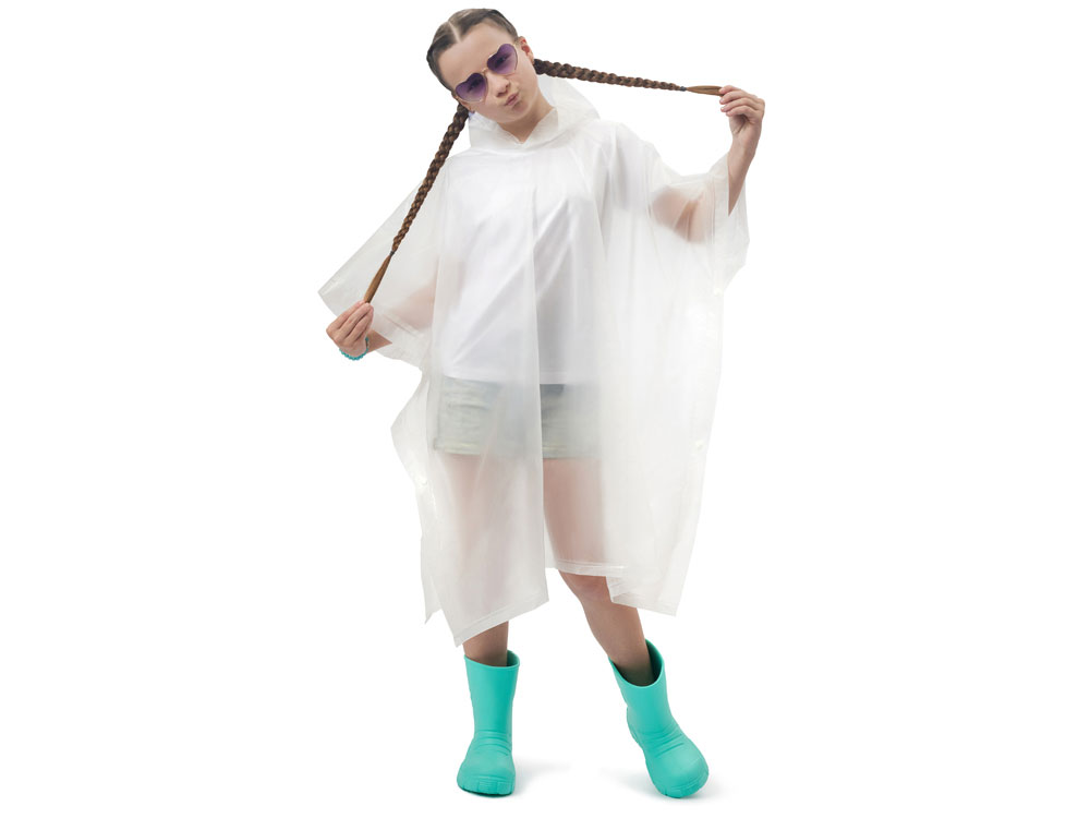 Пончо Hawaii c чехлом детский, белый — изображение 2