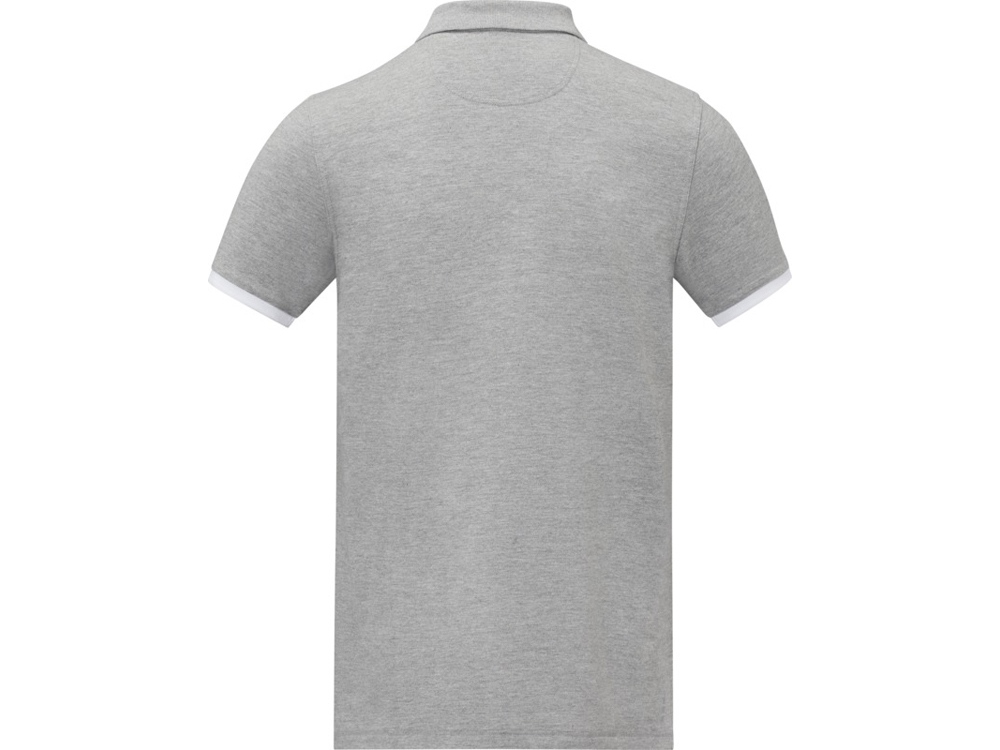 Morgan Двухцветное мужское поло с коротким рукавом , серый яркий — изображение 3