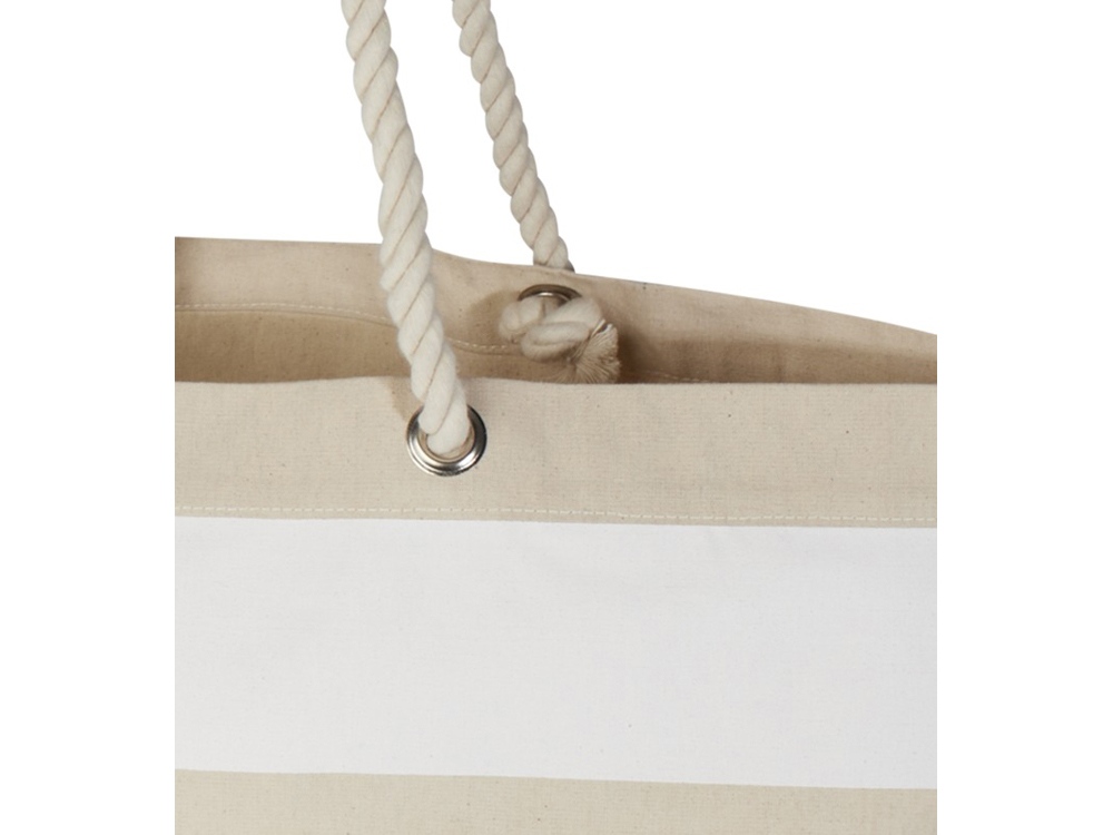 Florida пляжная эко-сумка из переработанного материала, сертифицированного по стандарту GRS, плотностью 270 г/м² 18L - Натуральный / Белый — изображение 6