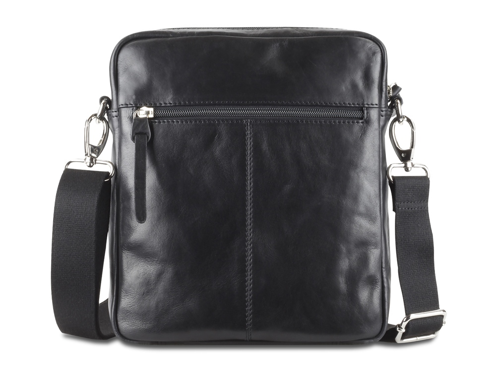 Сумка через плечо Mano Don Luca, натуральная кожа в черном цвете, 23 х 26,5 х 4,5 см — изображение 2