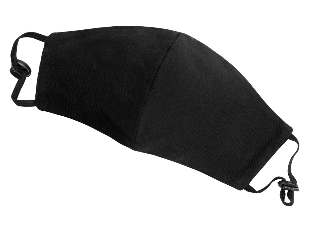 Маска для лица многоразовая с фиксаторами, черная — изображение 5