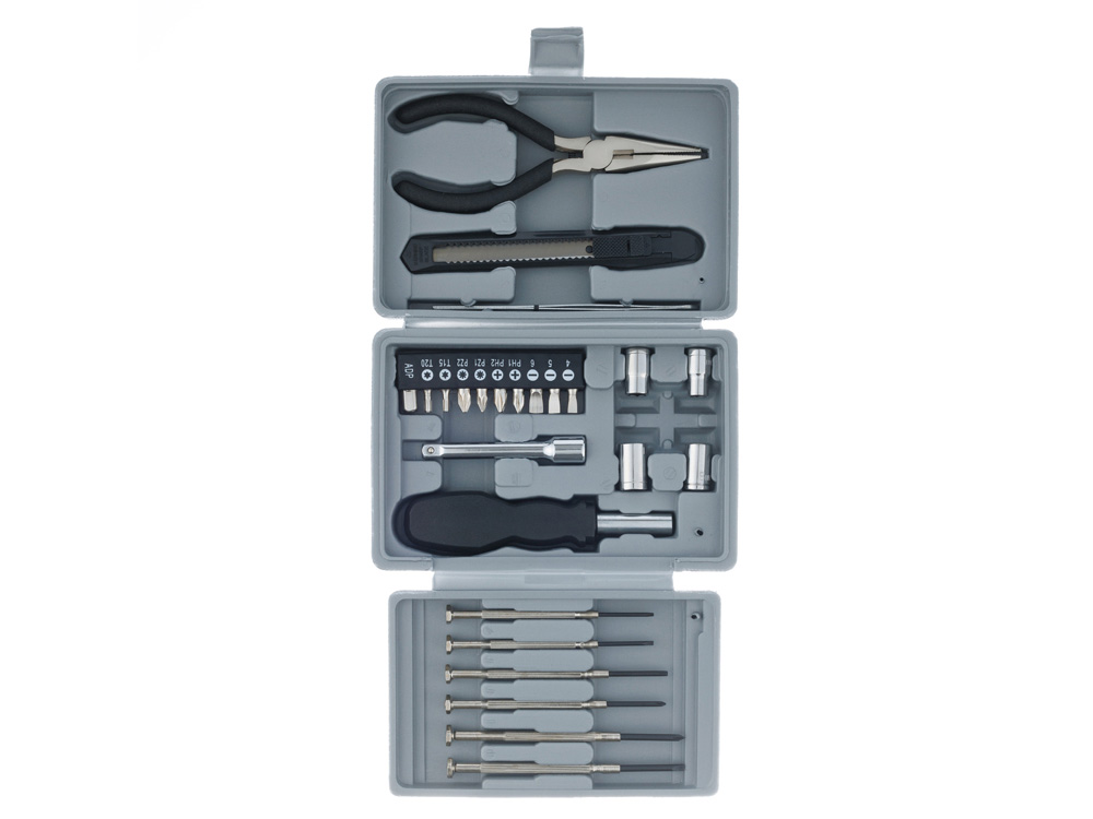 Набор инструментов Stinger, 25 инструментов, в пластиковом кейсе, 164x107x49 мм, серый — изображение 3