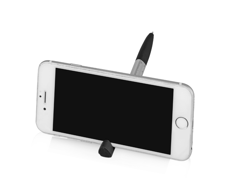 Ручка-стилус пластиковая шариковая многофункциональная (6 функций) Multy, серебристый — изображение 4