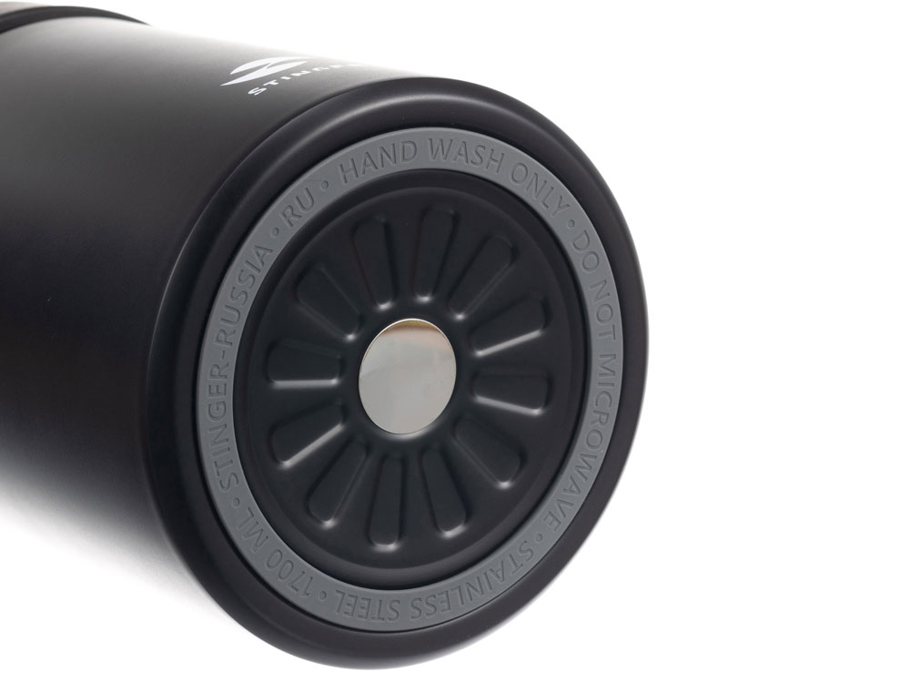 Термос ланч-бокс Stinger, 1,7 л, широкий, сталь, чёрный, три контейнера, 16,1 x 14,9 x 21,5 — изображение 2