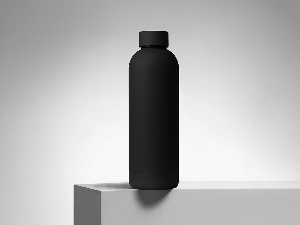 Вакуумная термобутылка Cask Waterline, soft touch, 500 мл, черный