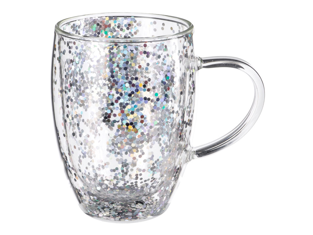 Кружка с двойными стенками с блестками, 360 мл, серебристый — изображение 2