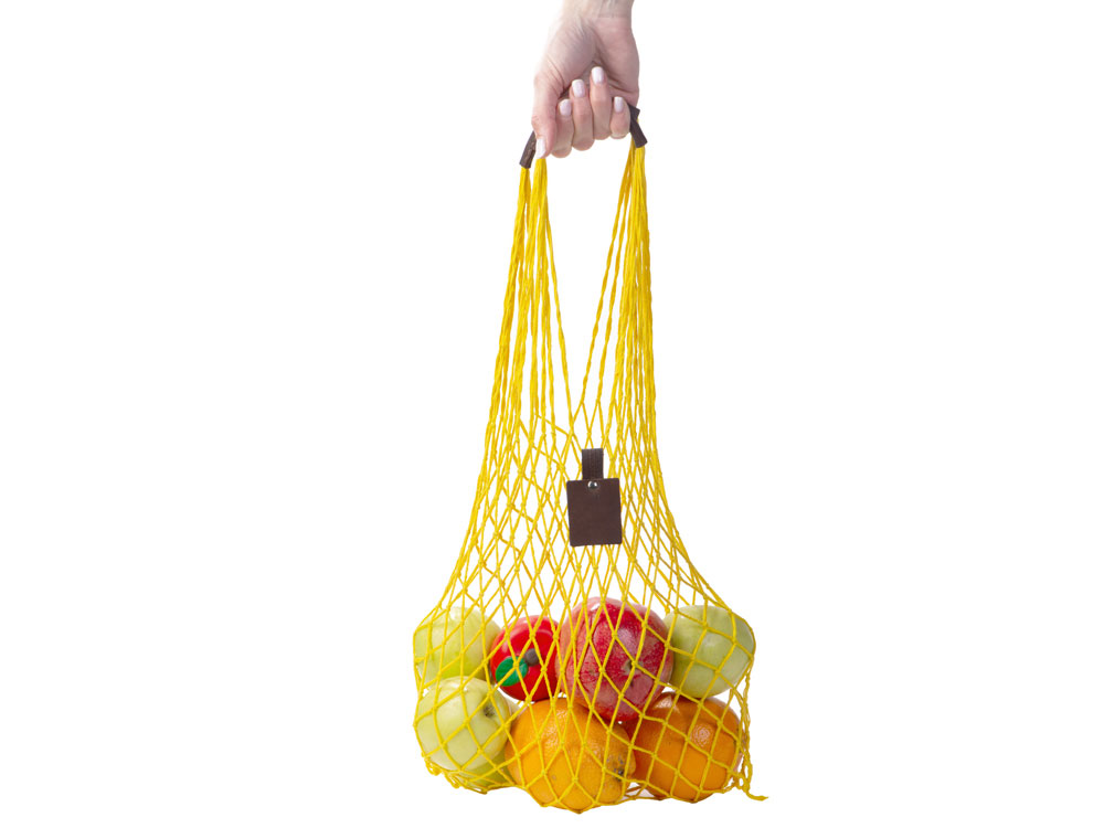 Авоська Dream L наплечная 25 литров с кожаными ручками, желтый — изображение 4