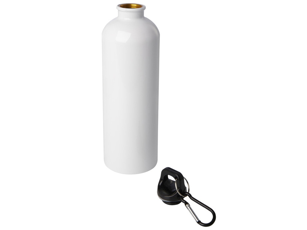 Одностенная бутылка для воды с карабином Oregon, изготовленная из нержавеющей стали, сертифицированной по стандарту RCS, объемом 750 мл - Белый — изображение 3