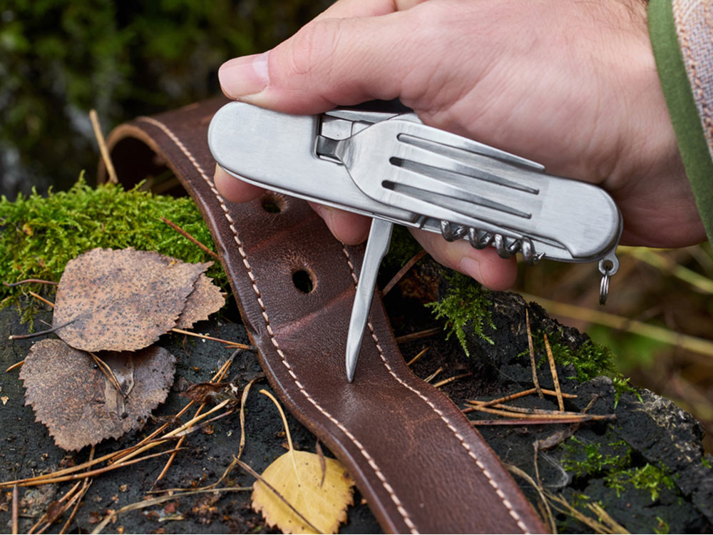 Нож перочинный Stinger, 109 мм, 8 функций, материал рукояти: нержавеющая сталь (серебристый) — изображение 15