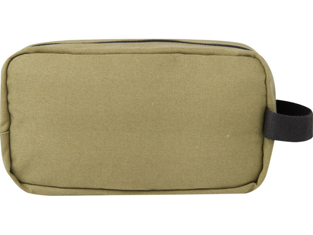 Косметичка Joey из холста, переработанного по стандарту GRS, объемом 3,5 л, оливковый — изображение 3