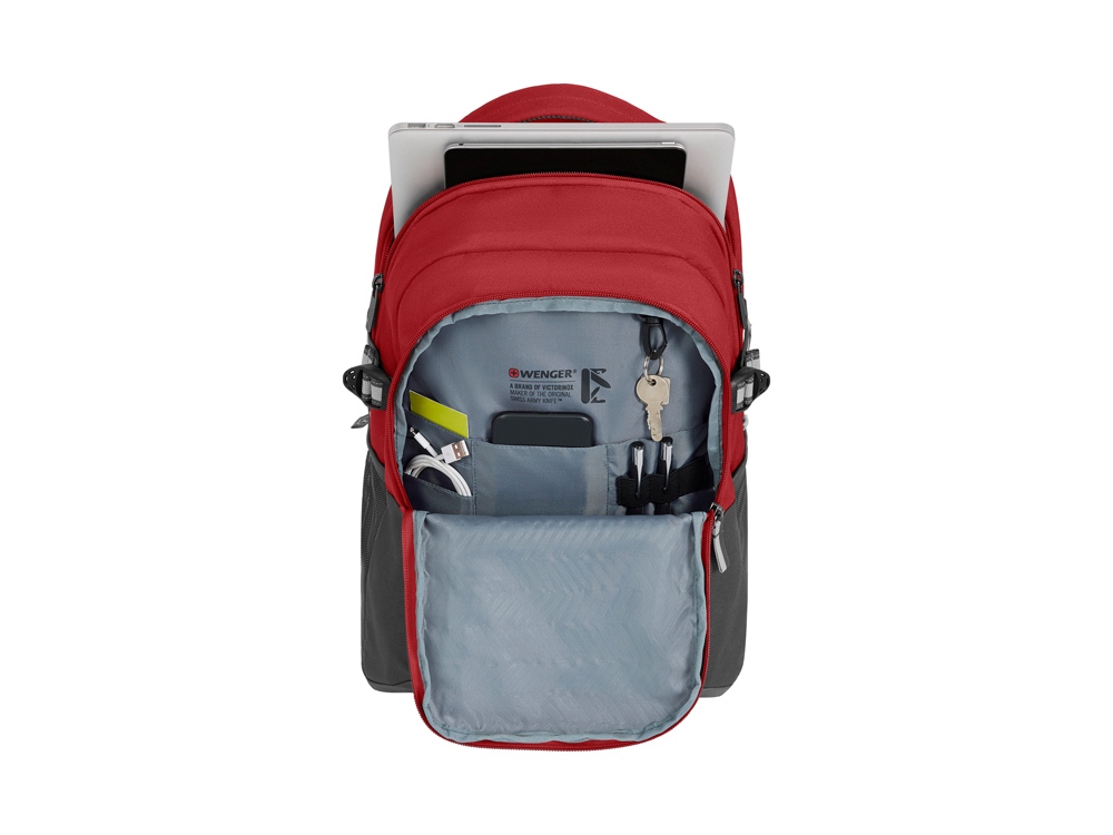 Рюкзак WENGER NEXT Ryde 16, красный/антрацит, переработанный ПЭТ/Полиэстер, 32х21х47 см, 26 л. — изображение 5