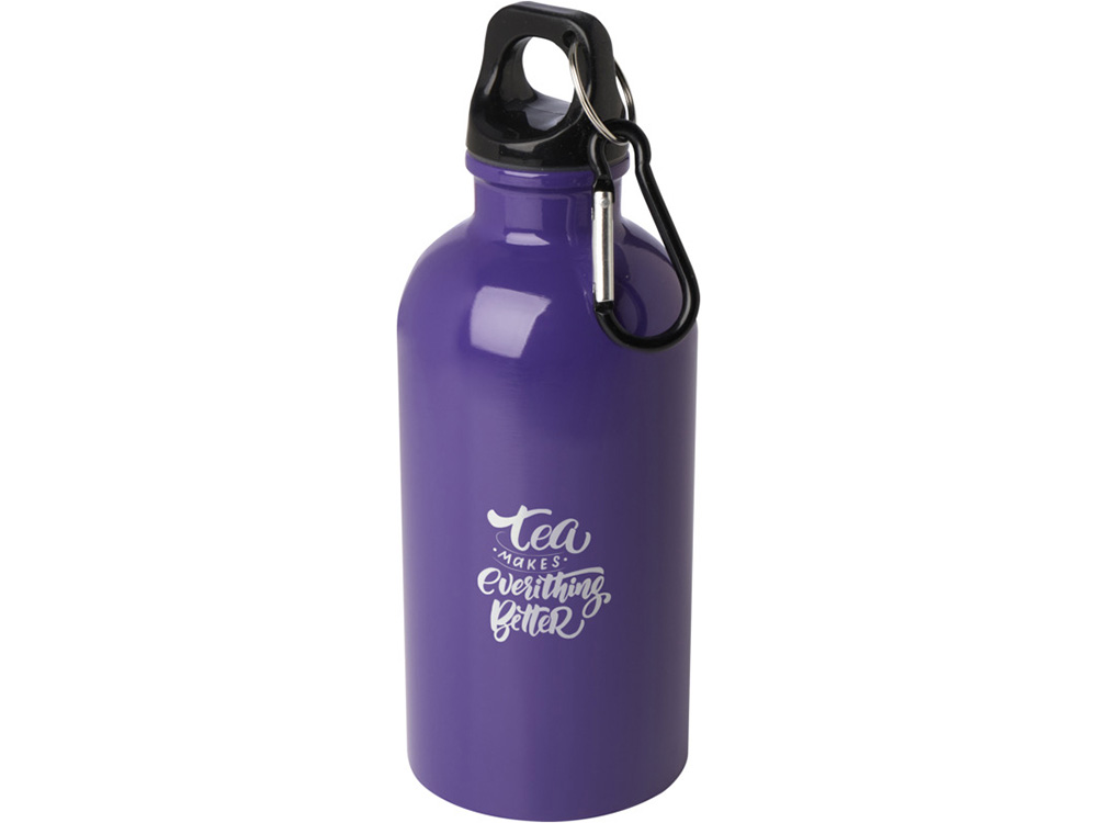 Одностенная бутылка для воды с карабином Oregon, изготовленная из нержавеющей стали, сертифицированной по стандарту RCS, объемом 400 мл - Пурпурный — изображение 4
