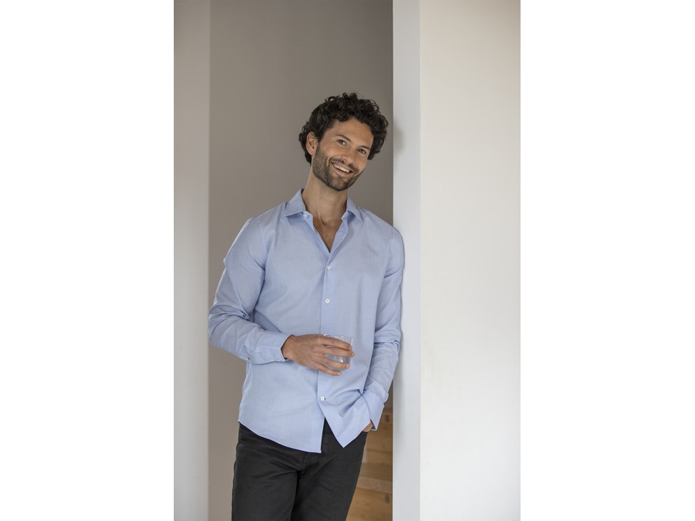 Cuprite Мужская рубашка с длинным рукавом, изготовленная из натуральных материалов, которые отвечают стандарту GOTS - сплошной черный — изображение 4