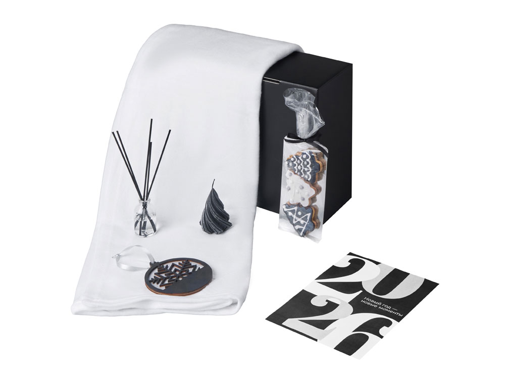 Подарочный набор с пледом, свечой и диффузором, белый — изображение 2
