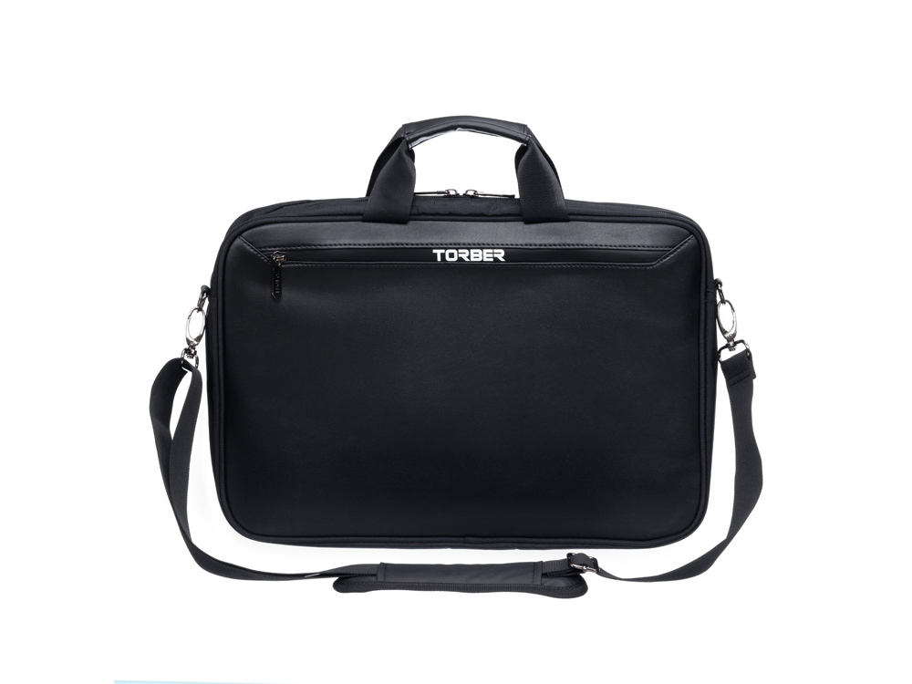 Сумка для ноутбука TORBER VOYAGE 15.6'', черный, нейлон/микрофибра, 43 х 5 х 29 см, 6л — изображение 6