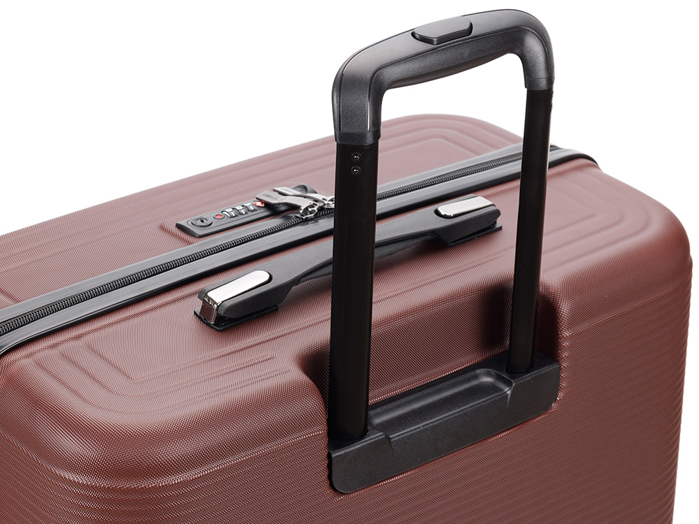 Чемодан TORBER Onego, бордовый, ABS-пластик, 69,5 х 46 х 26 см, 69 л — изображение 6