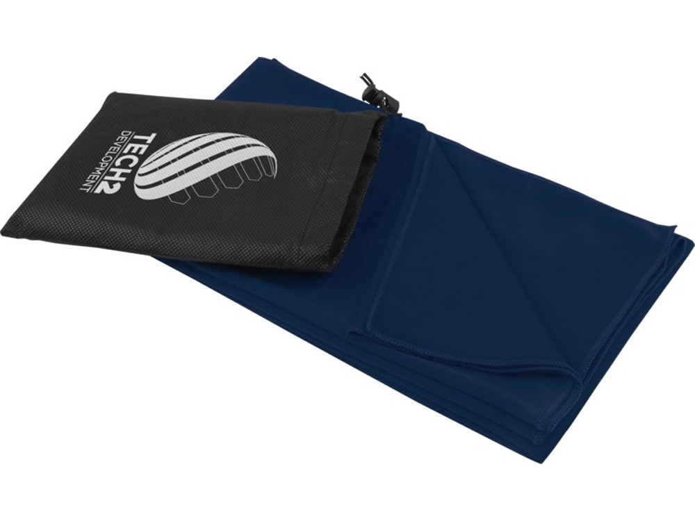 Lucas спортивное полотенце из переработанного полиэстера 70х140 см - Темно - синий — изображение 6
