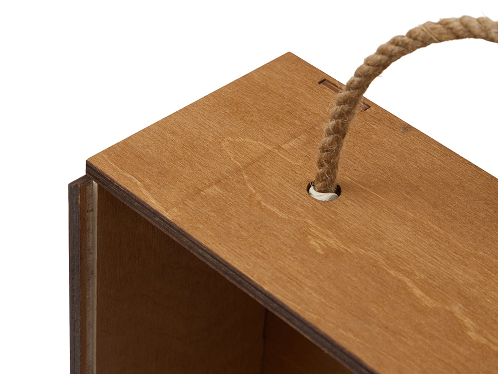 Подарочная коробка из фанеры Constellation 330х220х100 мм, фанера 6 мм, крышка на выдвижных пазах черная ЛХДФ 3 мм, бечевка — изображение 10