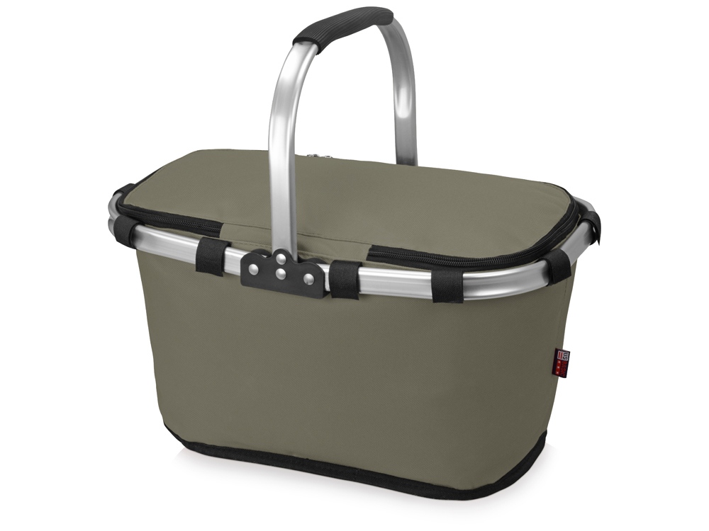 Изотермическая сумка-холодильник FROST складная с алюминиевой рамой, серый (Р) — изображение 2