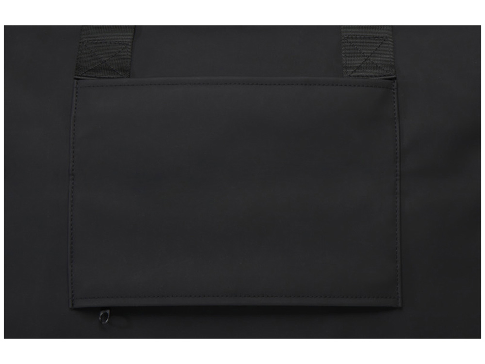 Спортивная сумка для ноутбука с диагональю экрана 15,6 дюйма Turner, изготовленная из переработанных материалов согласно стандарту GRS - сплошной черный — изображение 6