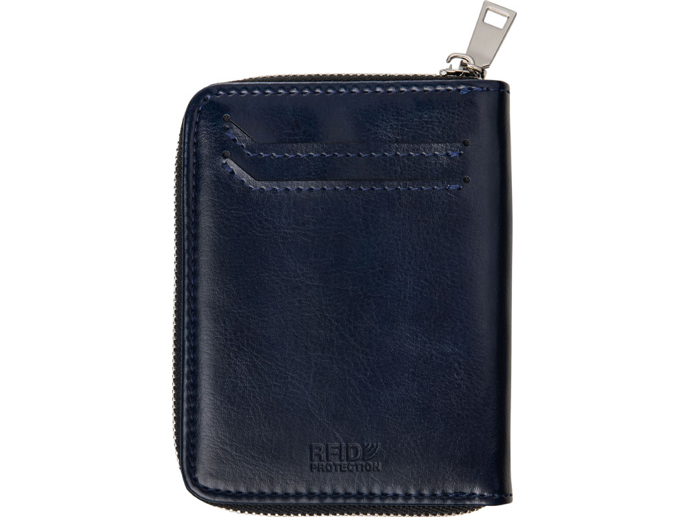 Картхолдер на молнии для 8 пластиковых карт с RFID защитой Fabrizio, синий — изображение 3