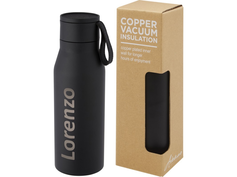 Ljungan Бутылка объемом 500 мл с медной вакуумной изоляцией, ремешком и крышкой, черный — изображение 9