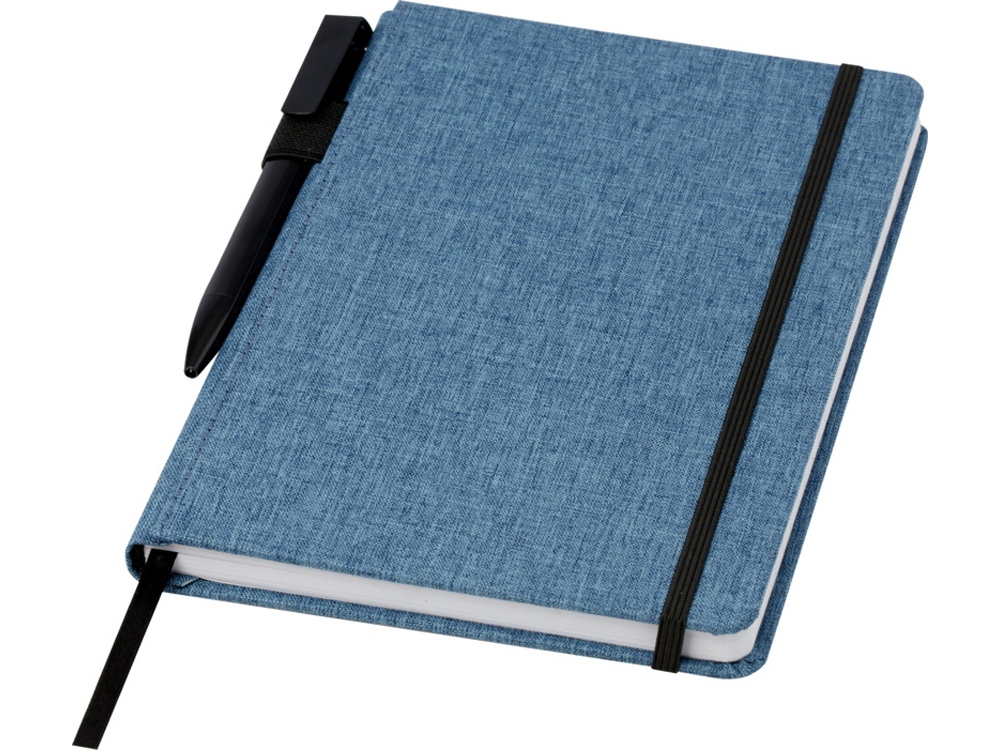 Блокнот Orin, формат А5, из переработанного ПЭТ, синий — изображение 4