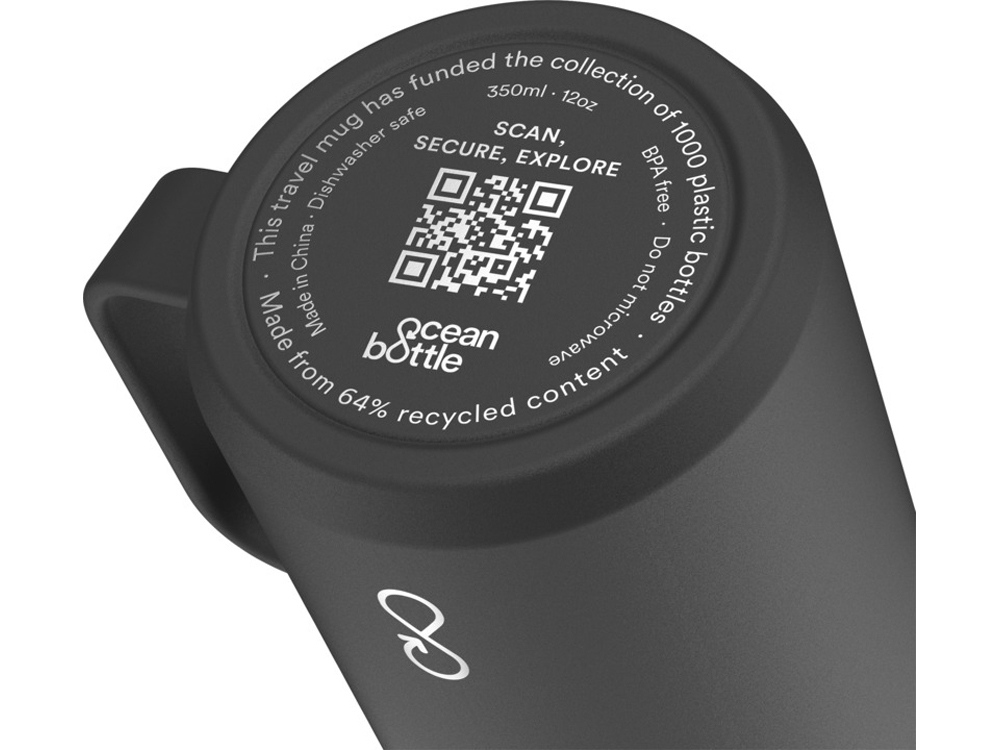 Ocean Bottle дорожная кружка-термос объемом 350 мл - Черный — изображение 6